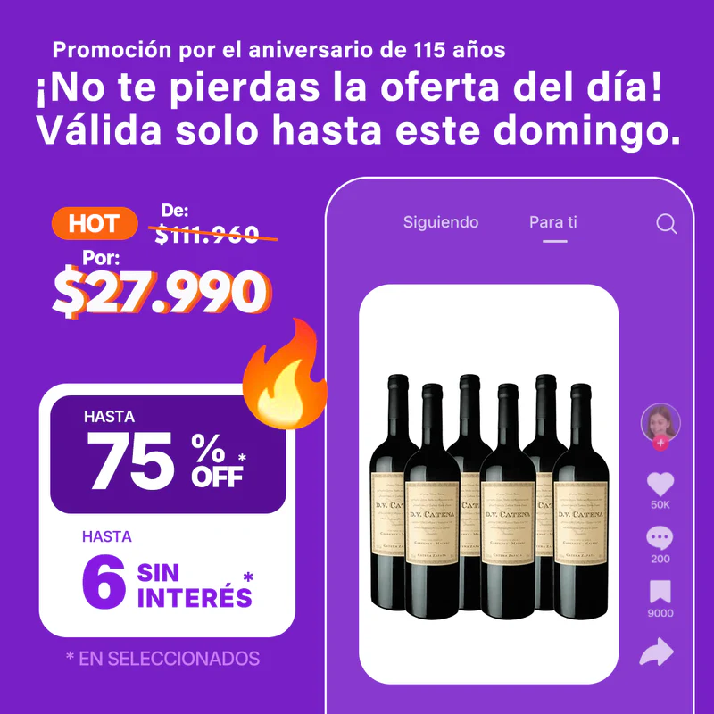 Vino Dv Catena Cabernet Malbec X 750ml Pack X6