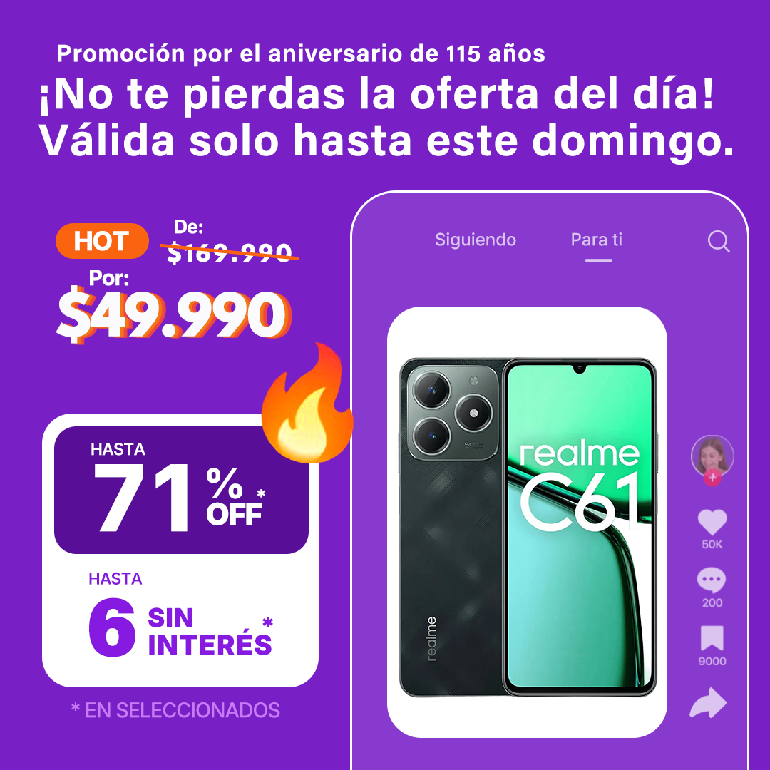 Realme C61 4G Dual Sim, Verde, 8+16Gb, Ram 256Gb, 5000 mAh