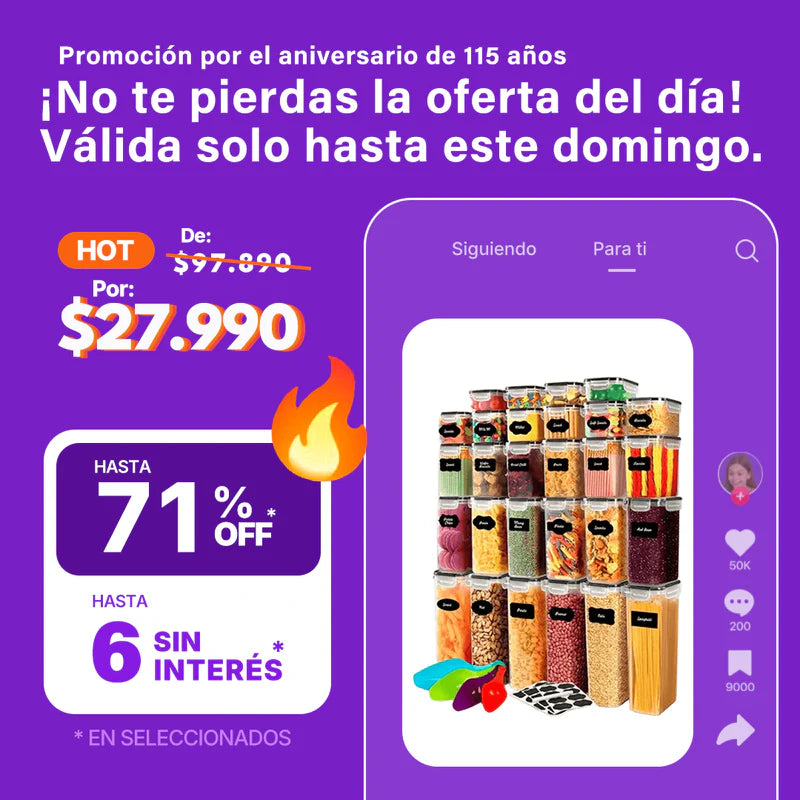 Kit x28 Contenedores Herméticos de Almacenamiento