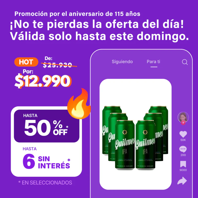 Cerveza Quilmes Ipa 473cc Pack x6