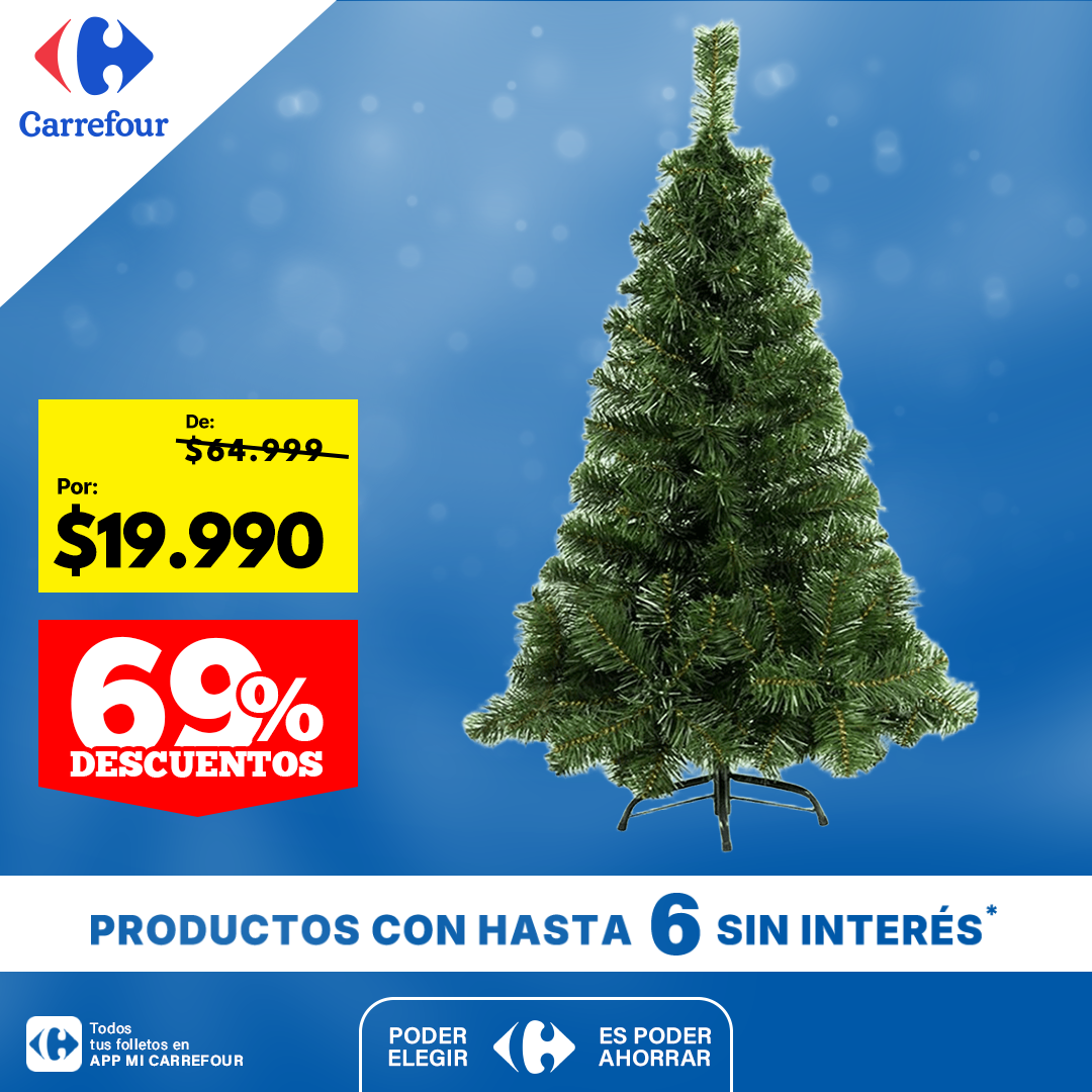 Árbol de Navidad Canadiense de Lujo con pata metálica 1,20mts