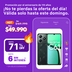 Realme C61 4G Dual Sim, Verde, 8+16Gb, Ram 256Gb, 5000 mAh