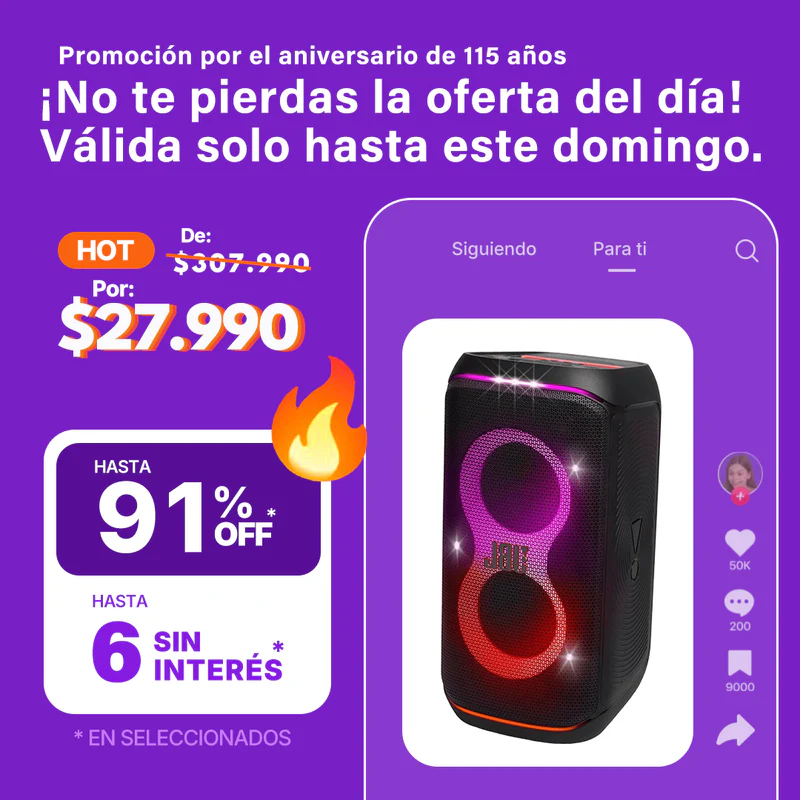 JBL Partybox Club 120, altavoz portátil para fiestas, asa plegable ergonómica, sonido JBL Pro, luces, 12 horas de batería, resistente a salpicaduras IPX4, color negro