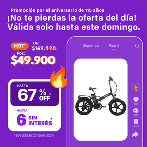 Bici Plegable TK Eléctrica 500W Aro 20 Fat Batería Litio 36V 10,4Ah
