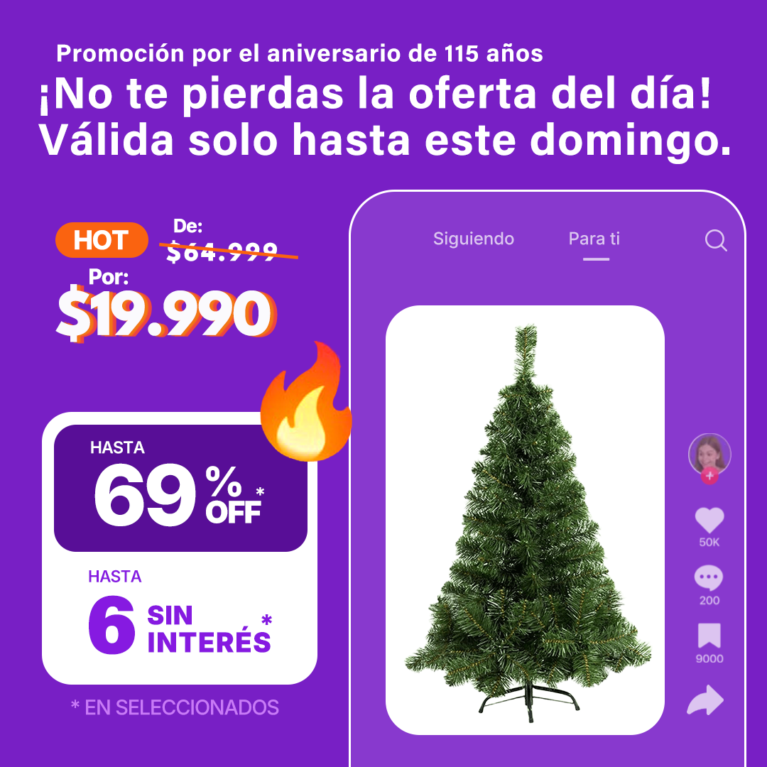 Árbol de Navidad Canadiense de Lujo con pata metálica 1,20mts