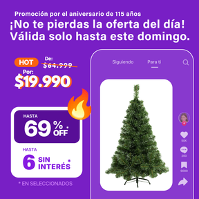 Árbol de Navidad Canadiense de Lujo con pata metálica 1,20mts