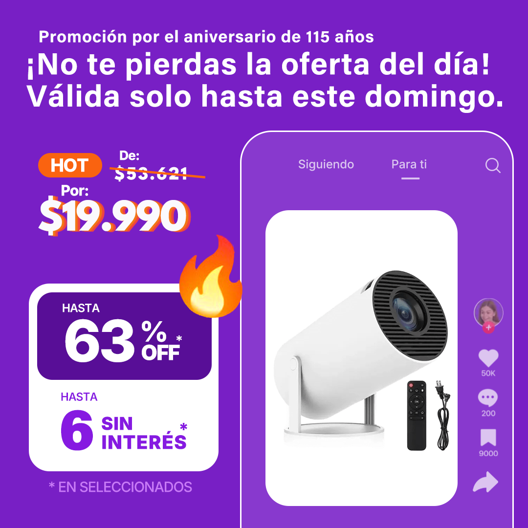 Proyector mini ULTRAHD HY-300 8000lm blanco