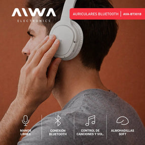 Auriculares inalámbricos Aiwa AW-BT301 blanco