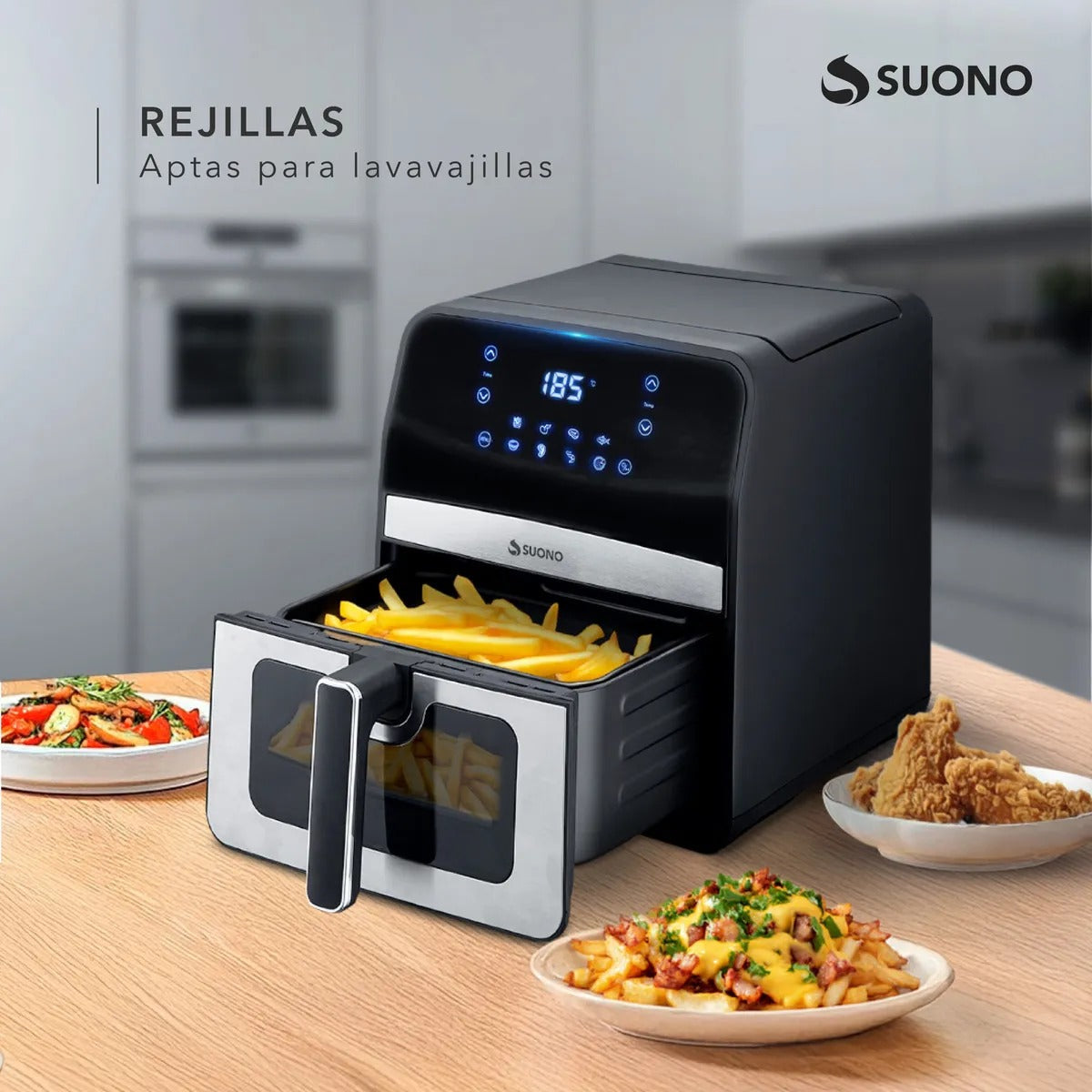 Freidora de Aire digital Suono con ventana 6,2L 1800W