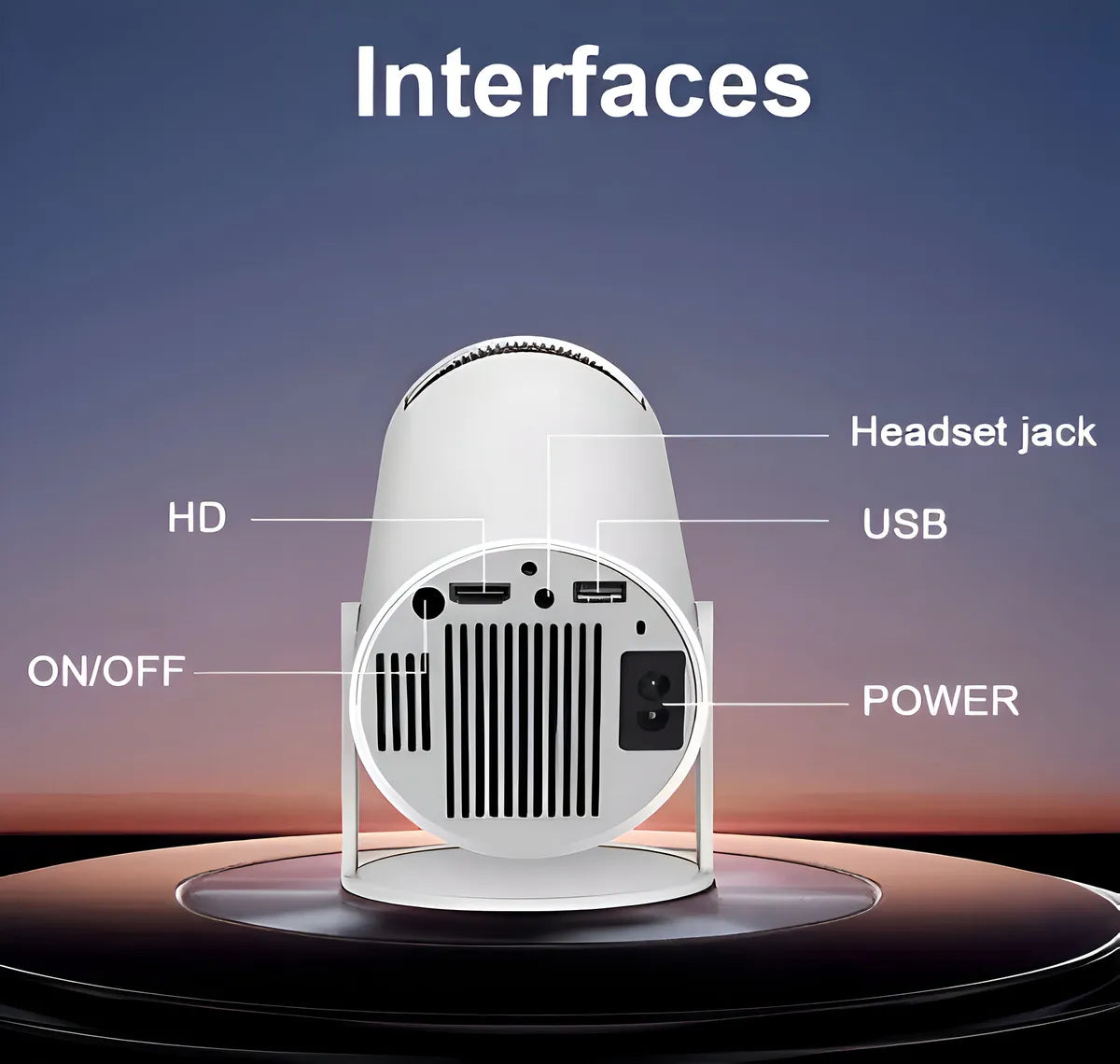 Proyector mini ULTRAHD HY-300 8000lm blanco