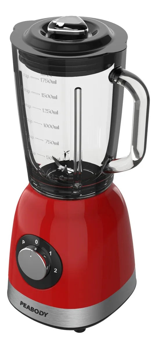 Licuadora Peabody PE-LN810R Roja 2 Velocidades Jarra de Vidrio 1.75 Litros